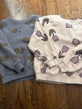 Zara girls size 6 floral sweatshirts